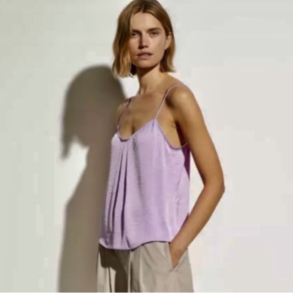 Vince Pleat Front Cami in Lilac, Size XS, New with Tags